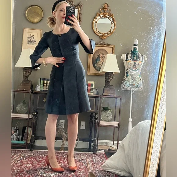 Louis Vuitton dress coat 💯 silk size 2 STUNNING - Picture 14 of 15